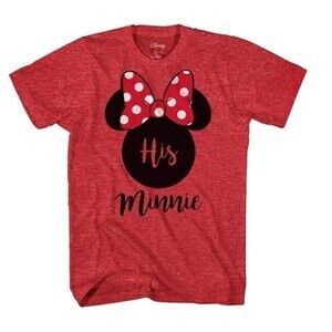 DISNEY HIS Minnie Her Mickey Couples Adult Funny Disneyland Graphic T-Shirt.